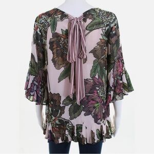 Badgley Mischka Floral Flowing Women's Top w~ Tie-back Detail 
Sz 12